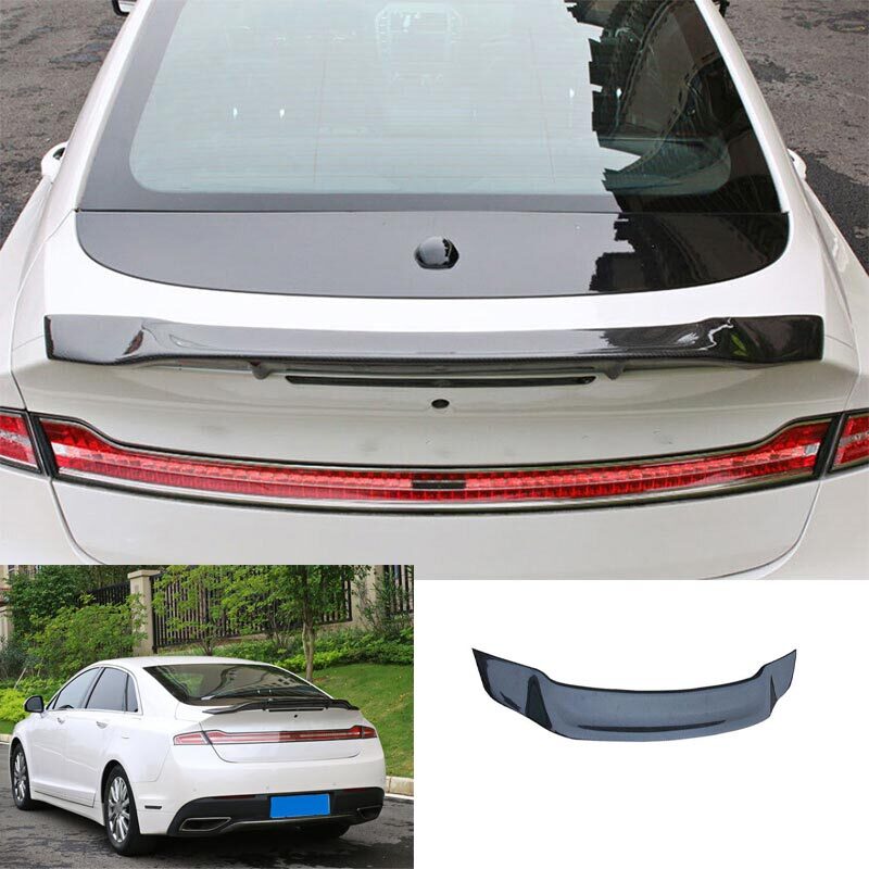 Rear Spoiler Tail Carbon Fiber Style Trunk Lip Wing Bar for Lincoln MKZ 13-20