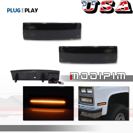 Smoked amber side marker lights, a pair for the left and right sides, suitable for Chevrolet for GMC for Oldsmobile .