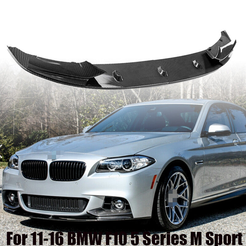 For 11-16 for BMW F10 5 Series M Sport Carbon Fiber Style Front Bumper Lip Splitter