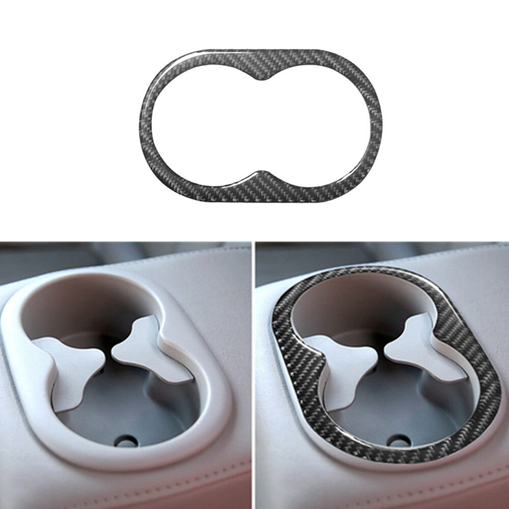 Carbon Fiber Rear Watercup Panel Holder Cover Trim for Chrysler 300 2005-07