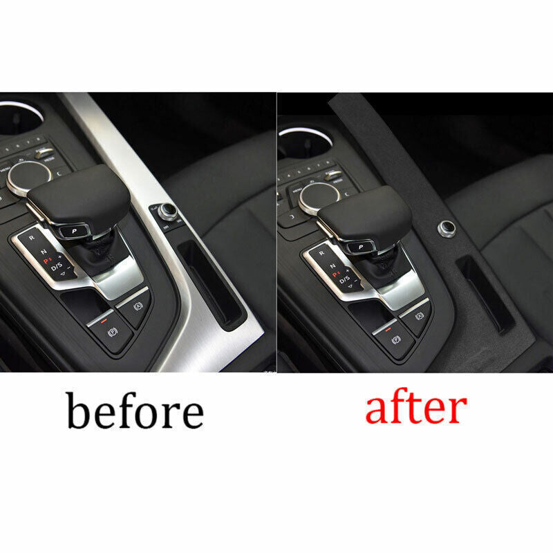 for Audi A4 A5 2017~21 1pcs Black Alcantara Console Gear Shift Frame Cover Decor