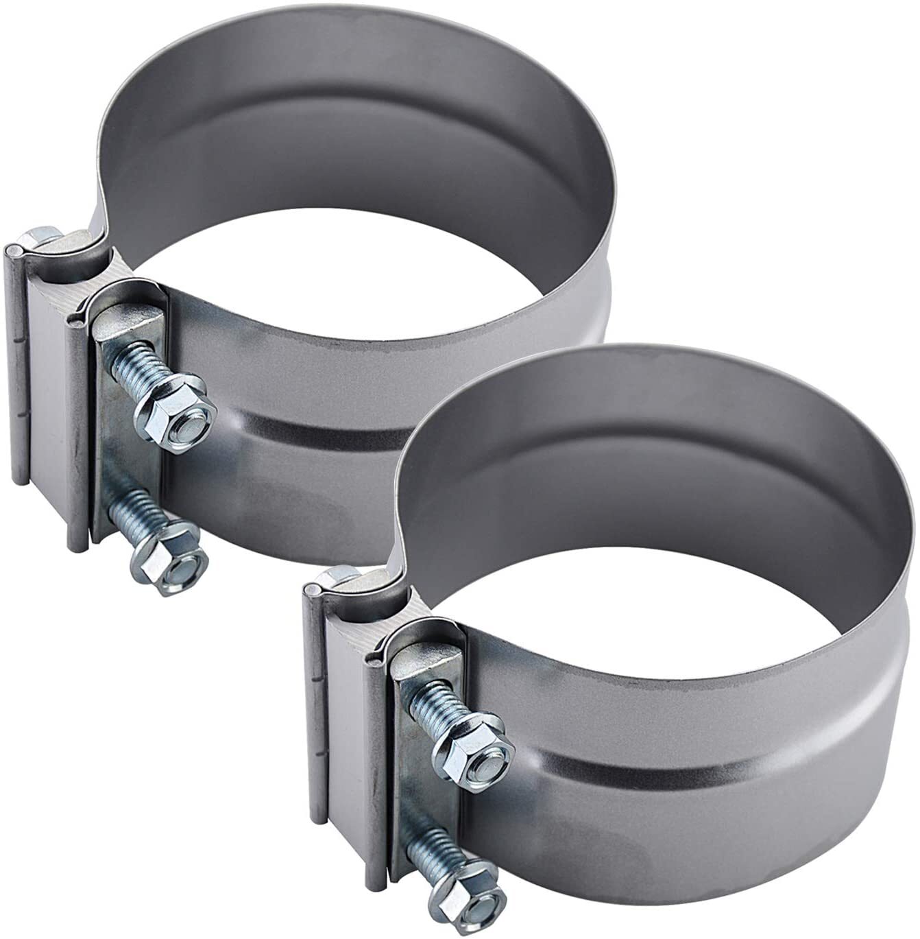 2PCS 4 BAND CLAMP EXHAUST SLEEVE 3INCH EXHAUST CLAMP STAINLESS BUTT JOINT