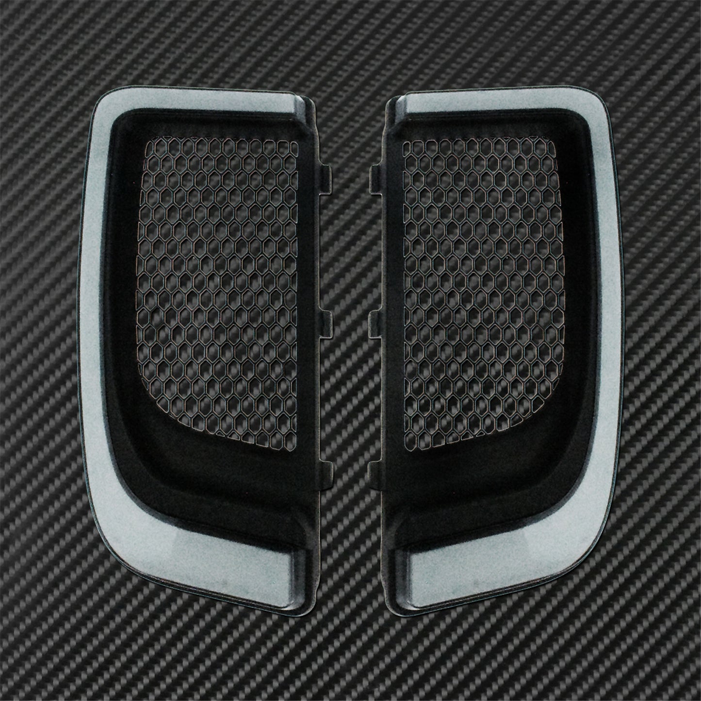 LED Fairing Lower Grills Light + Solid Plates Radiator Grills Set Fit for Harley