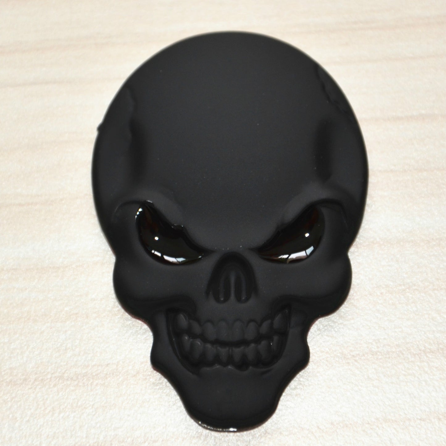1x Black Metal Cover 3D Skull Demon Sticker Car Bady Metal Emblem Badge
