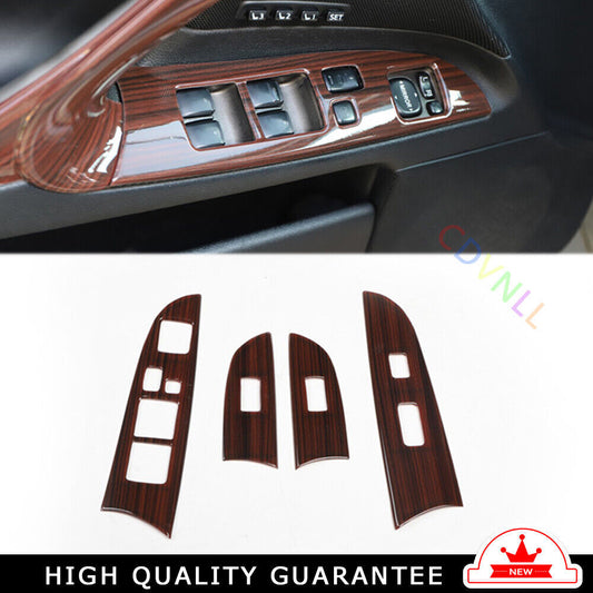 Glass Window Lifting Lock Panel Trim Interior Fit for Lexus IS 2006-11 Red Wood