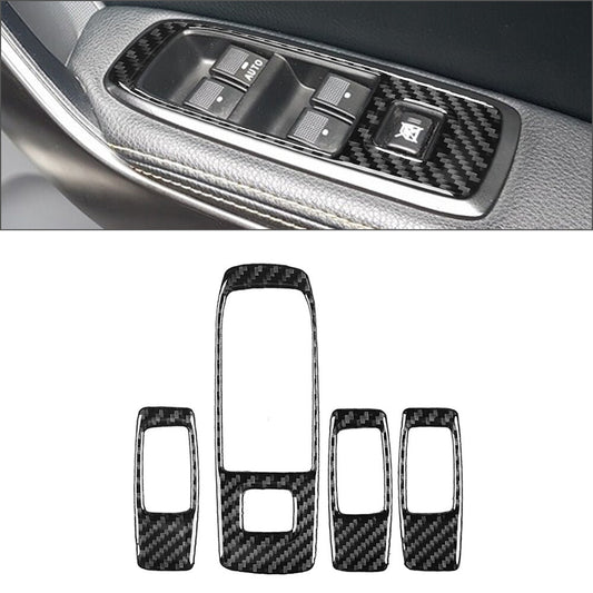 Carbon Fiber Window Lift Switch Panel Cover Trim for Ford Ranger Sport 15-2022