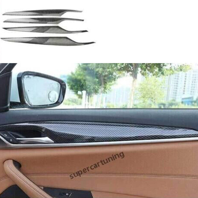 for BMW 5 Series G30 M5 2017-2023 Carbon Fiber Inner Door Panel Cover Trim 4pcs