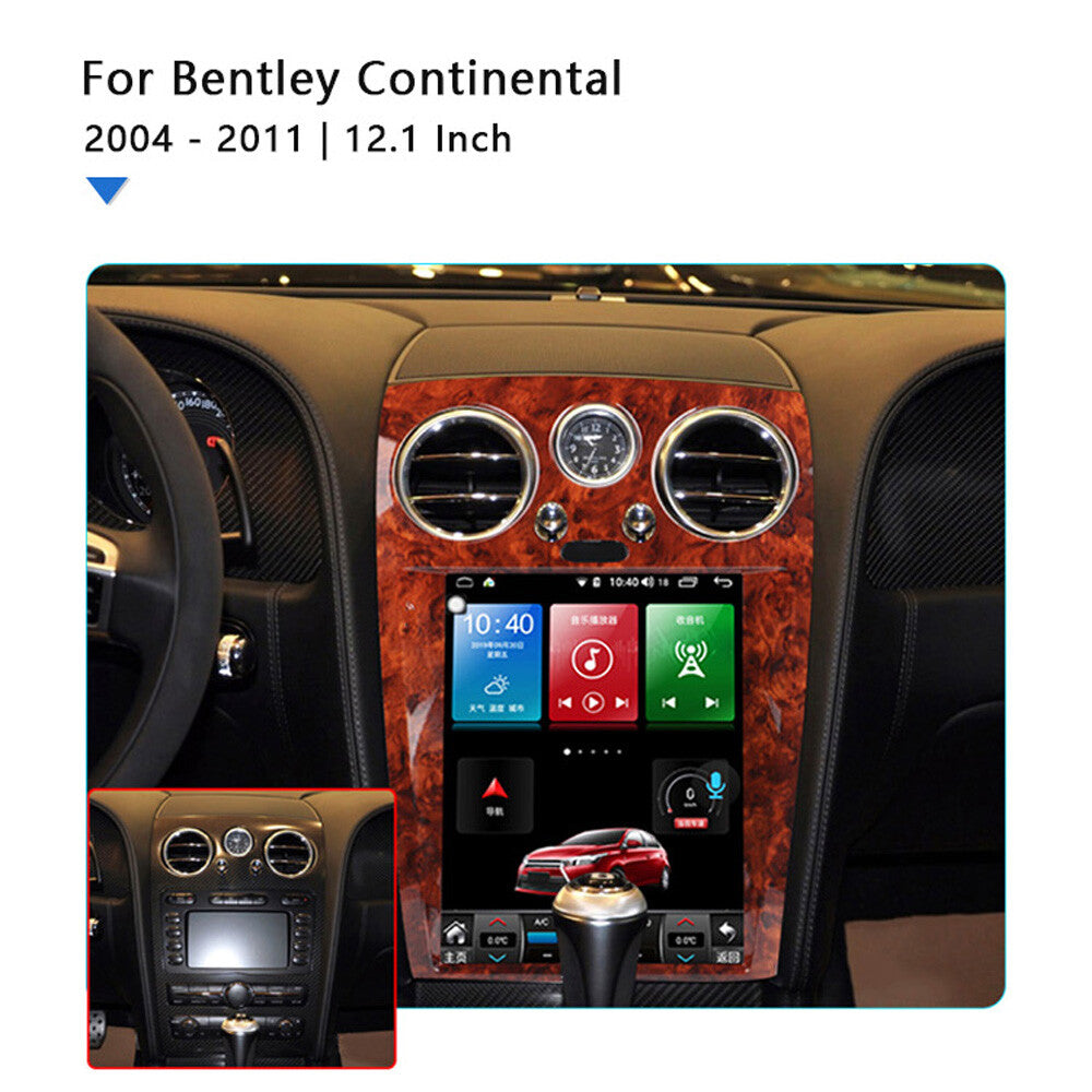 12.1 Android 10.0 Radio Vertical Screen GPS for Bentley 2004-2011