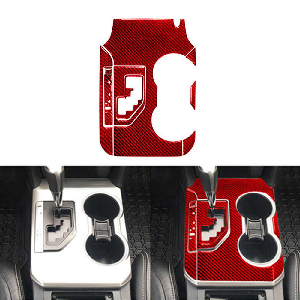 Red Carbon Fiber Gear Shift Panel Decorative Cover Trim for Toyota for Camry 12-14 B