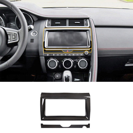 for Jaguar E-PACE 2018-2020 Carbon Fiber Central Console Navigation Panel Trim