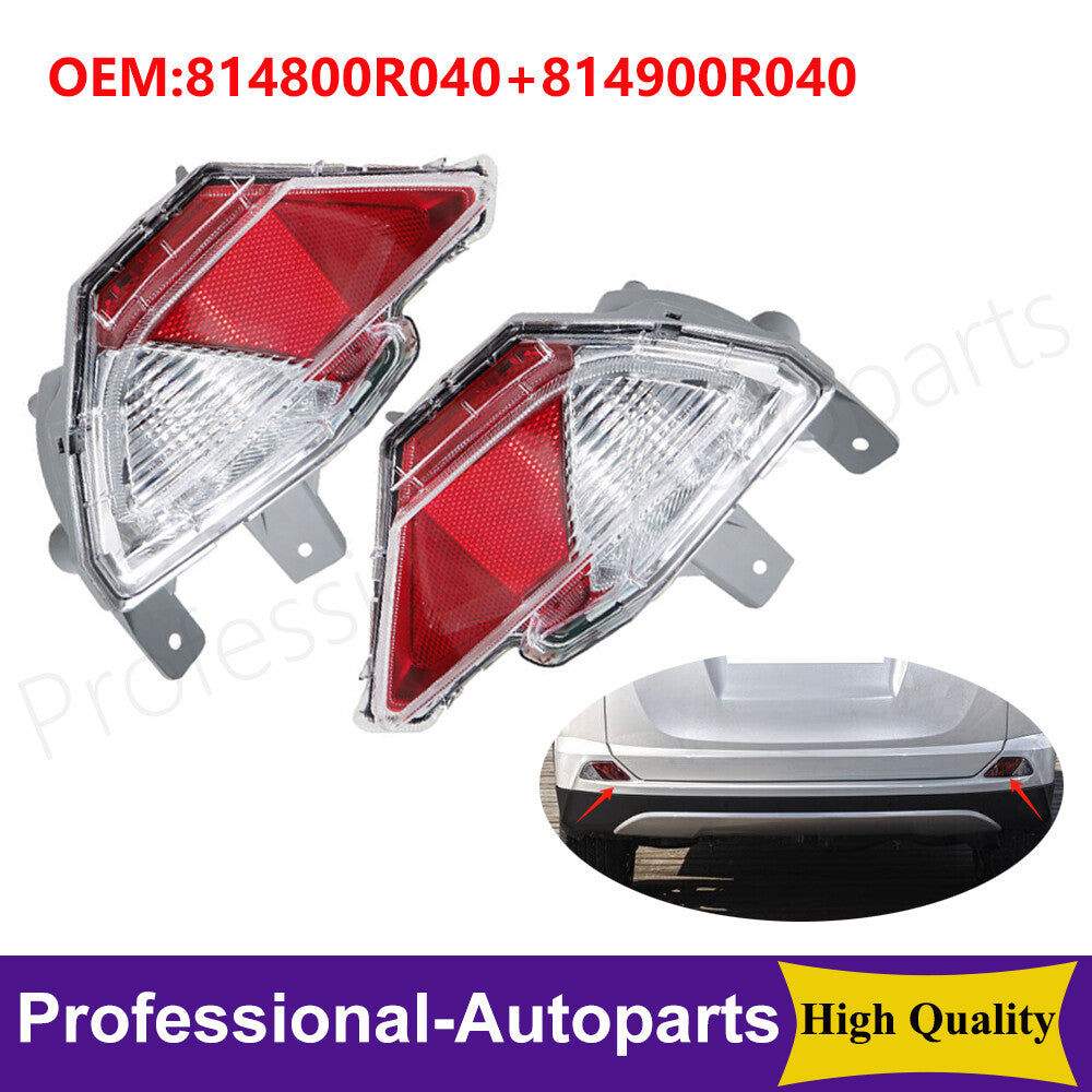 One pair of rear L+R bumper reflectors suitable for Toyota RAV4 2016, 2017, and 2018 models.