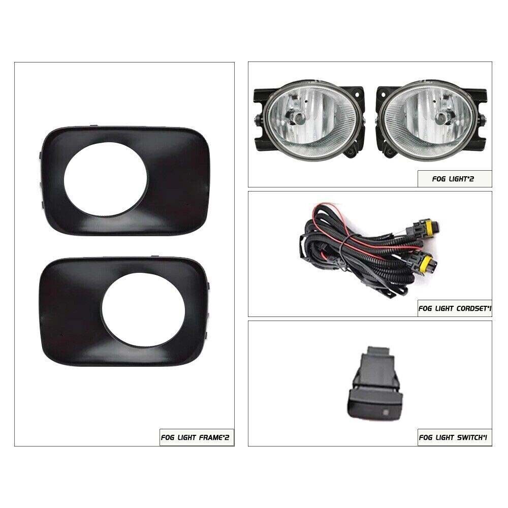 Front Bumper Fog Light Lamps w/Cover Bezel+Wiring Kit for Honda Pilot 2009-2015