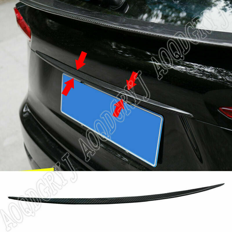 Carbon fiber trunk rear spoiler middle trim strip for lexus nx200t/300h 2014-17