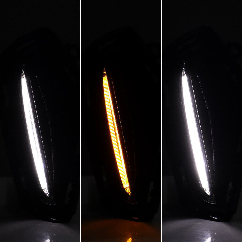 LED dual-color DRL fog lights with turn signal function suitable for Toyota RAV4 2019-2024.
