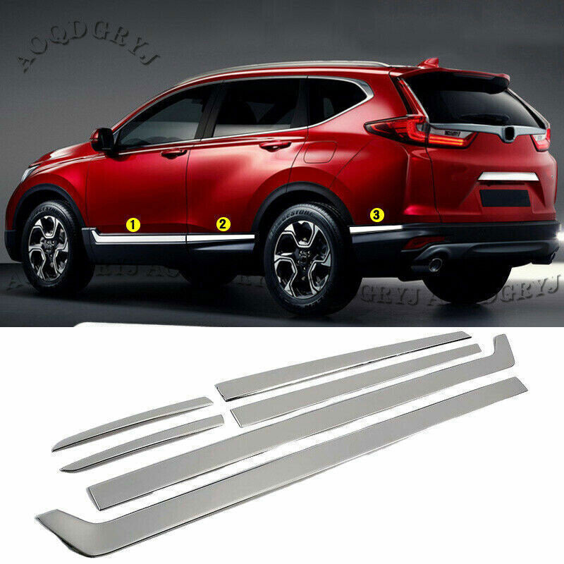 for Honda CR-V 2017-2022 Chrome Steel Side Door Body Molding Strip Cover Trim 6x