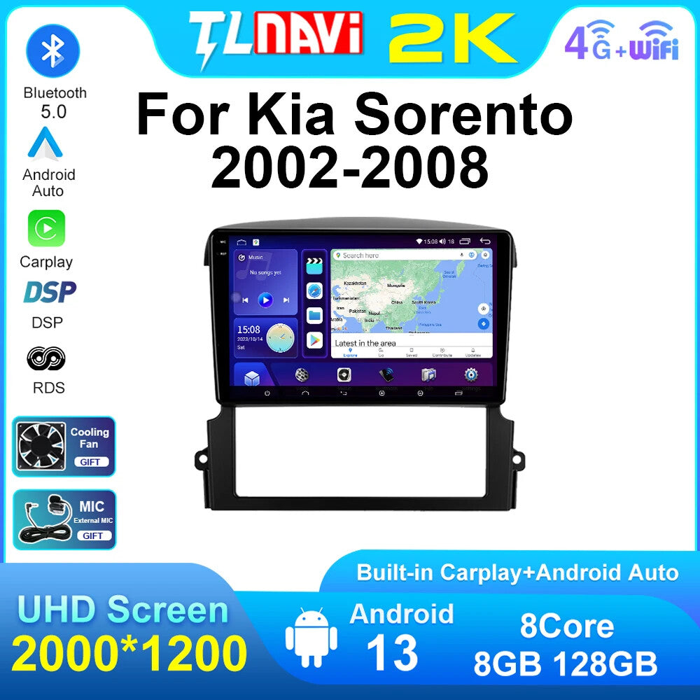 for KIA for Sorento 2002-2008 Stereo Android Auto CarPlay Car Radio GPS Video Player