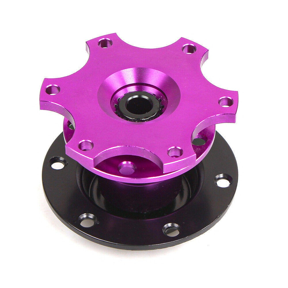 6 Holes Steering Wheel Quick Release Short Hub Adapter Snap Off Kits Purple