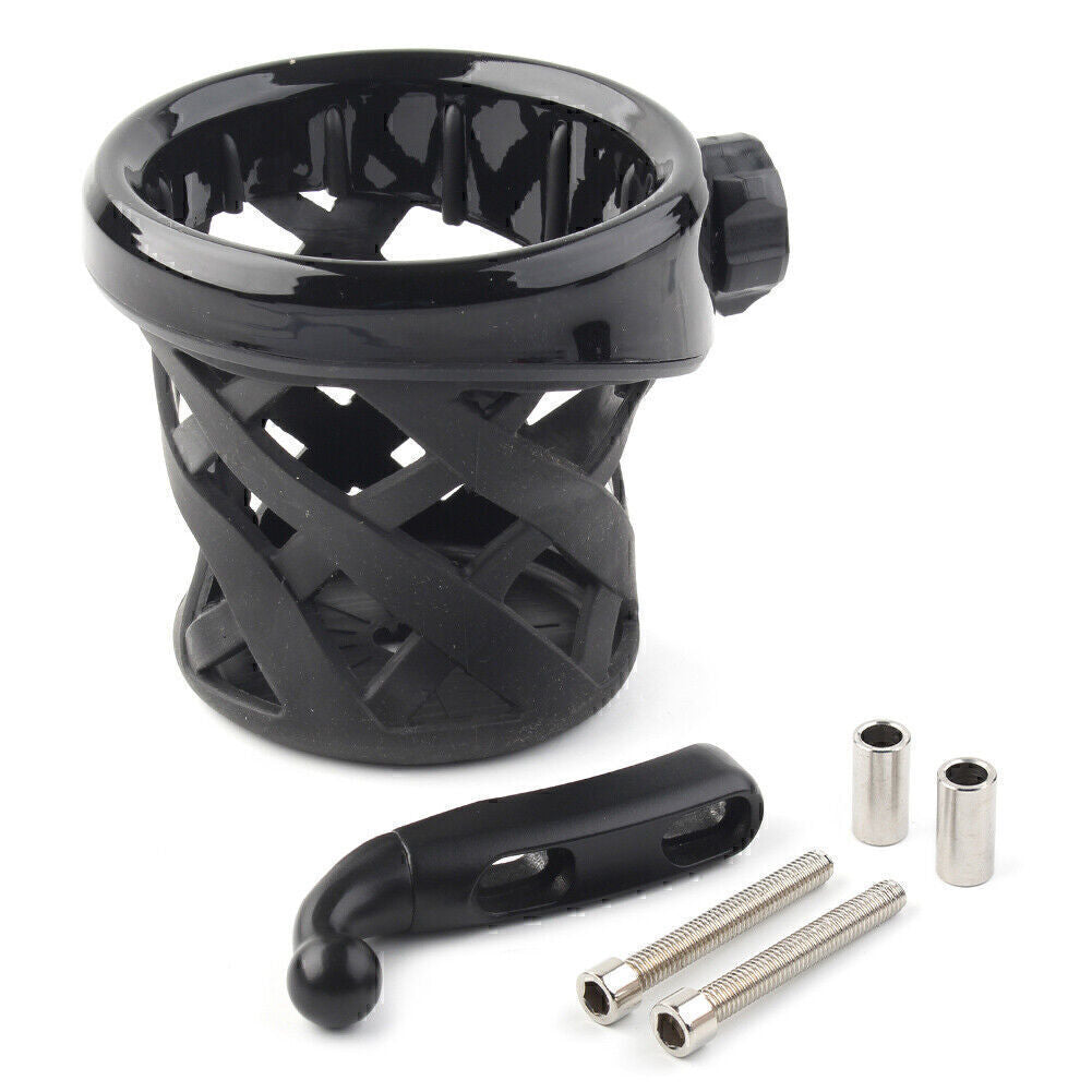 Black Handlebar Cup Holder Drink W/ Mesh Basket Mount for Honda Goldwing GL1800
