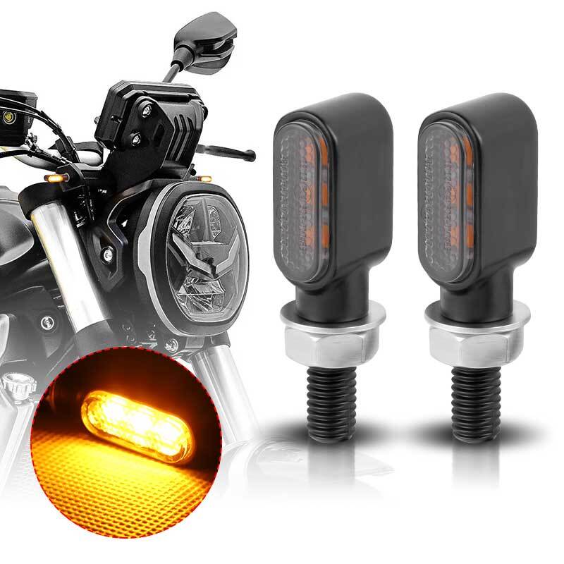 4pcs LED Motorcycle for Mini Turn Signal Indicator Light E24 Amber Lamp Universal