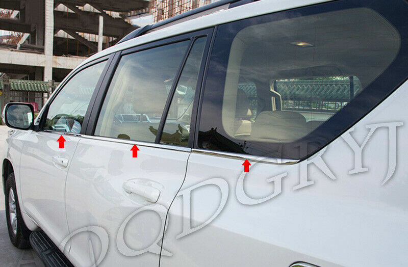 for Toyota Prado Fj150 2010-2021 Chrome Stainless Bottom Window Frame Cover Trim