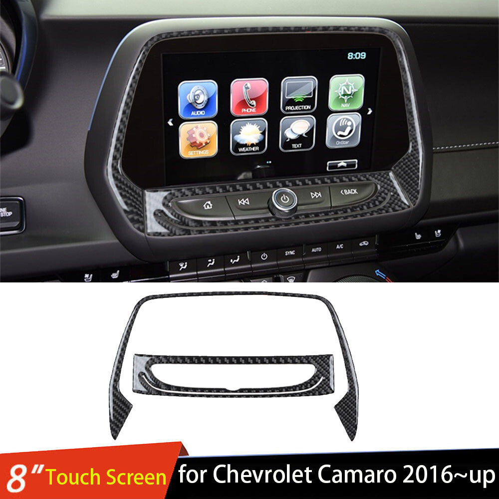 Carbon Fiber 8 inch Touch Screen GPS Navigation Cover for Chevrolet Camaro 2016+