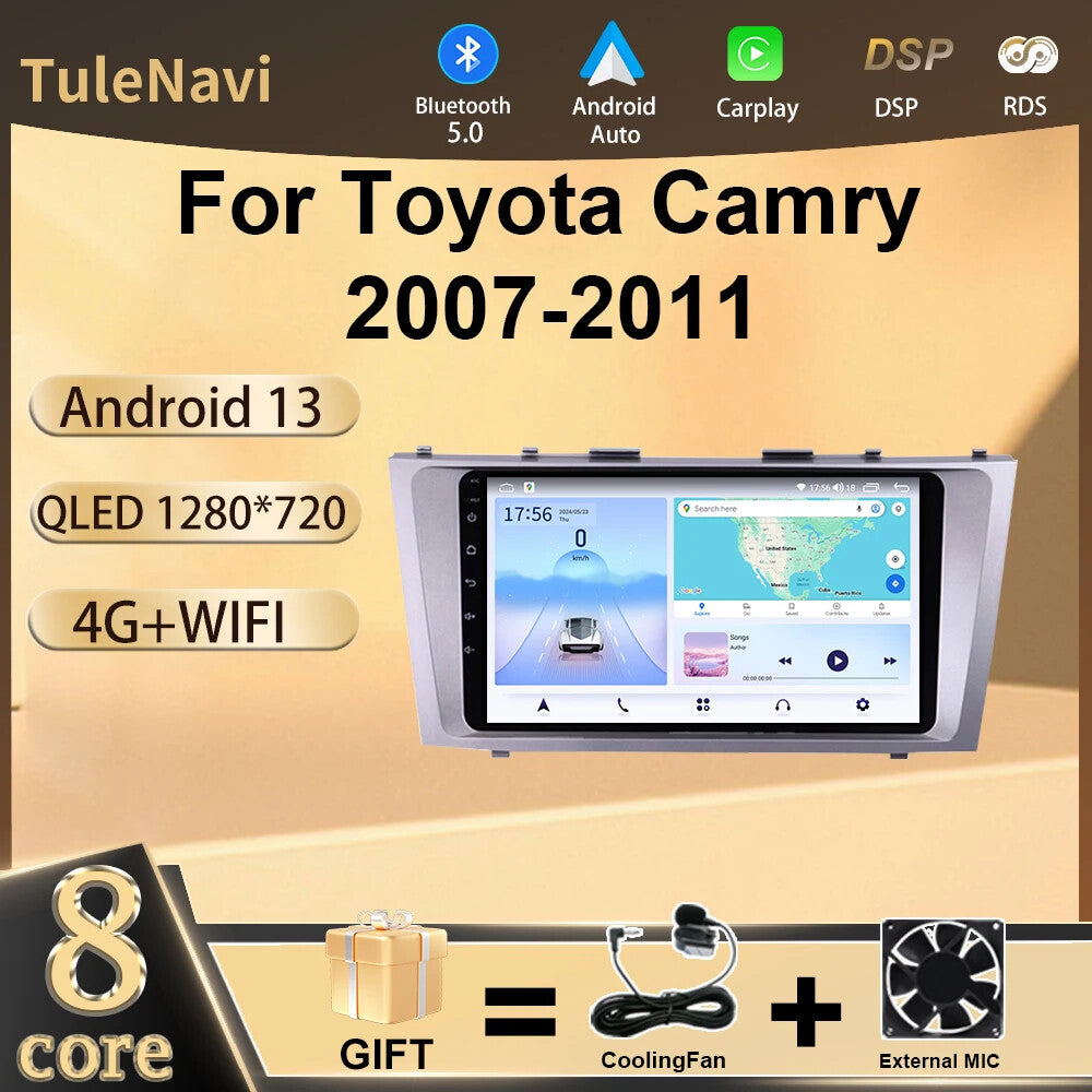 for Toyota for Camry 2007-2011 Android CarPlay Car Radio GPS Stereo Player Screen