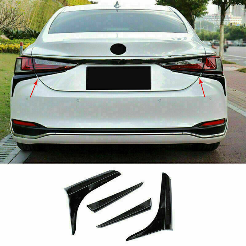 for LEXUS ES350 250 300H 2019-2023 Black ABS Rear Tail Light Lamp Strip Trim 4Pc
