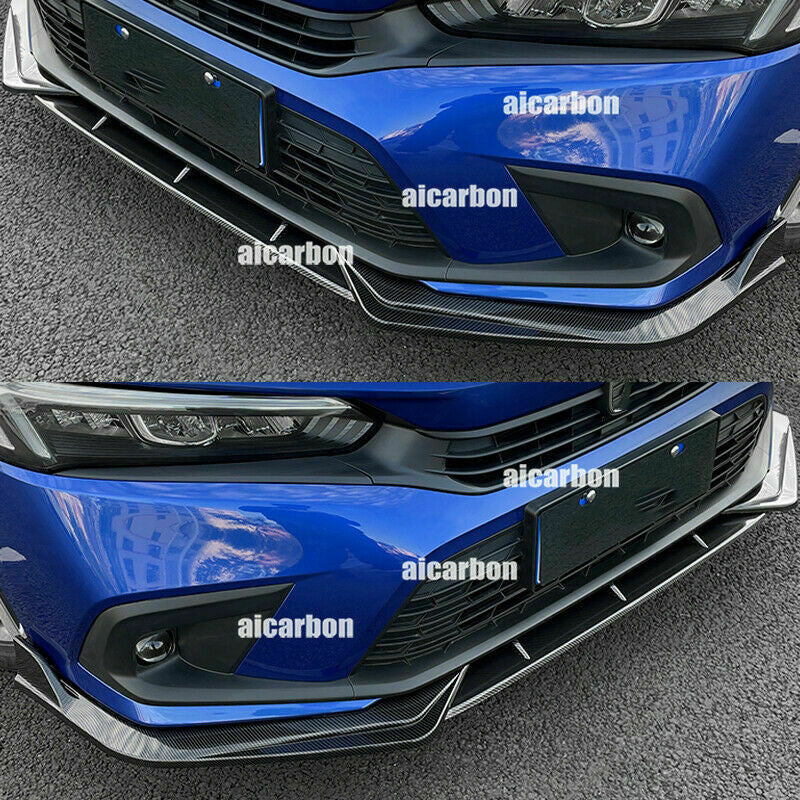 for Honda for Civic 2022-23 Carbon Fiber Front Bumper Lip Splitter Spoiler Protector