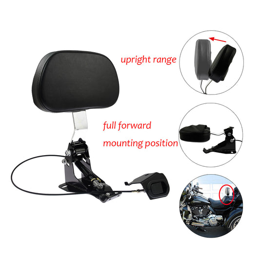Adjustable Rider Backrest w/ Mounting Kit for Harley Road Electra Glide 09-2023