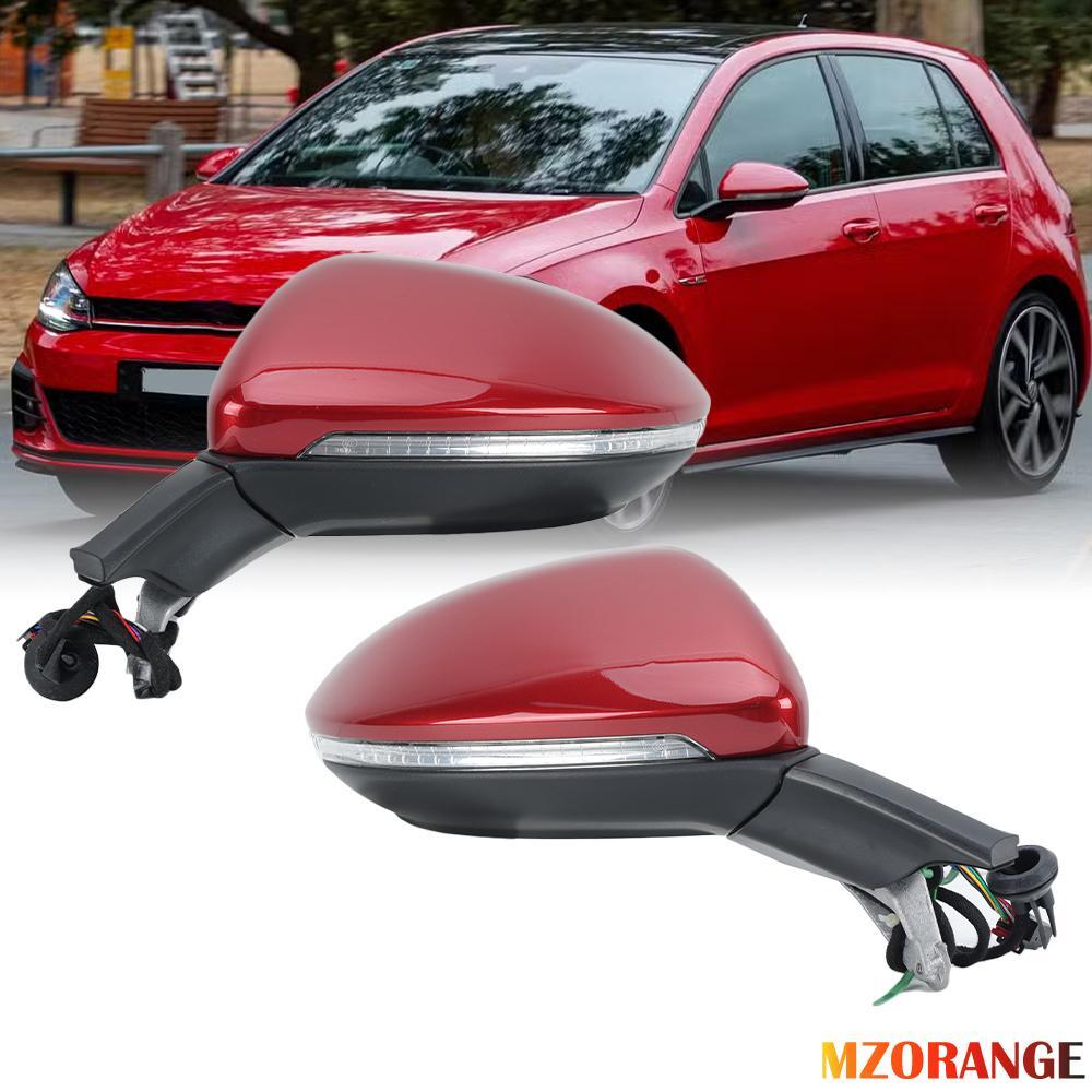 F¨¹r for VW for Golf VII MK7 2012-2020 L+R Au?enspiegel Spiegel Elektrisch Heizung Rot