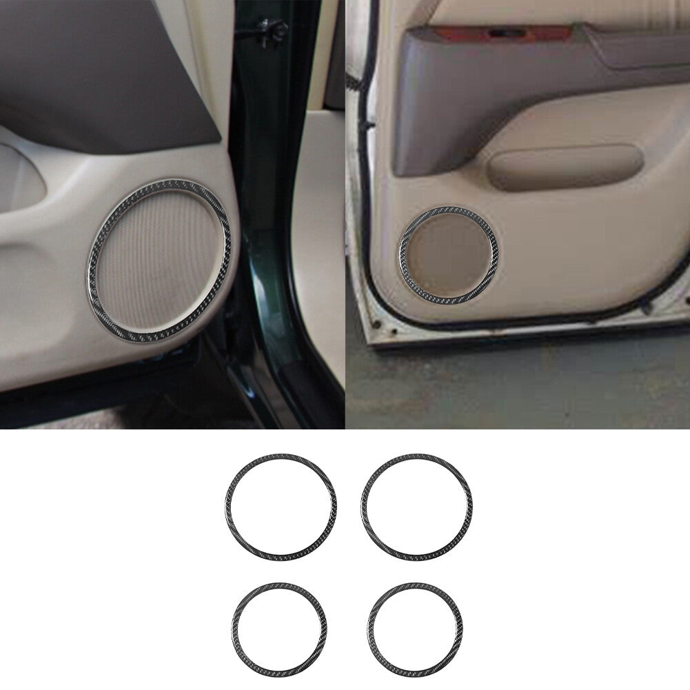 4Pcs Carbon Fiber Interior Door Speaker Cover Trim for Lexus RX300 1998-2003