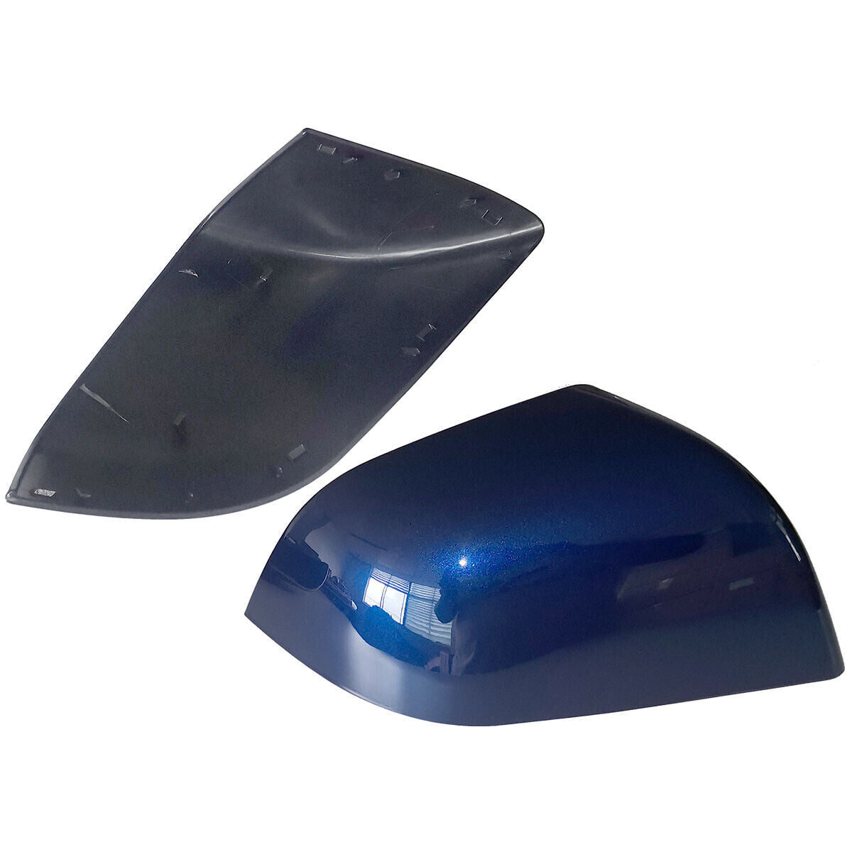 Pair Door Exterior Mirror Blue Cover Skull Cap Fit For 2017-2019 for Tesla Model 3