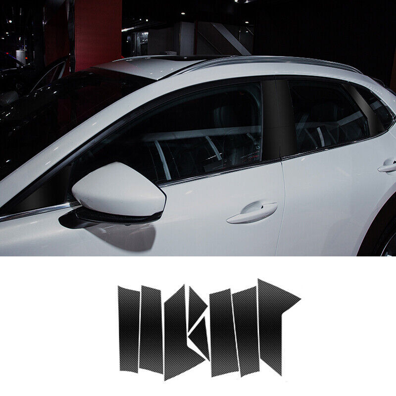 for Mazda CX-30 2020-2022 Carbon Fiber Window BC Pillar Post Cover Trim Stickers