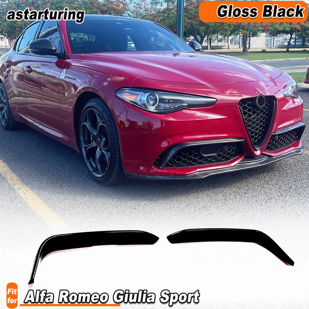 Gloss Black Front Bumper Fins Splitter Fit for Alfa Romeo Giulia Sport 2016-2021