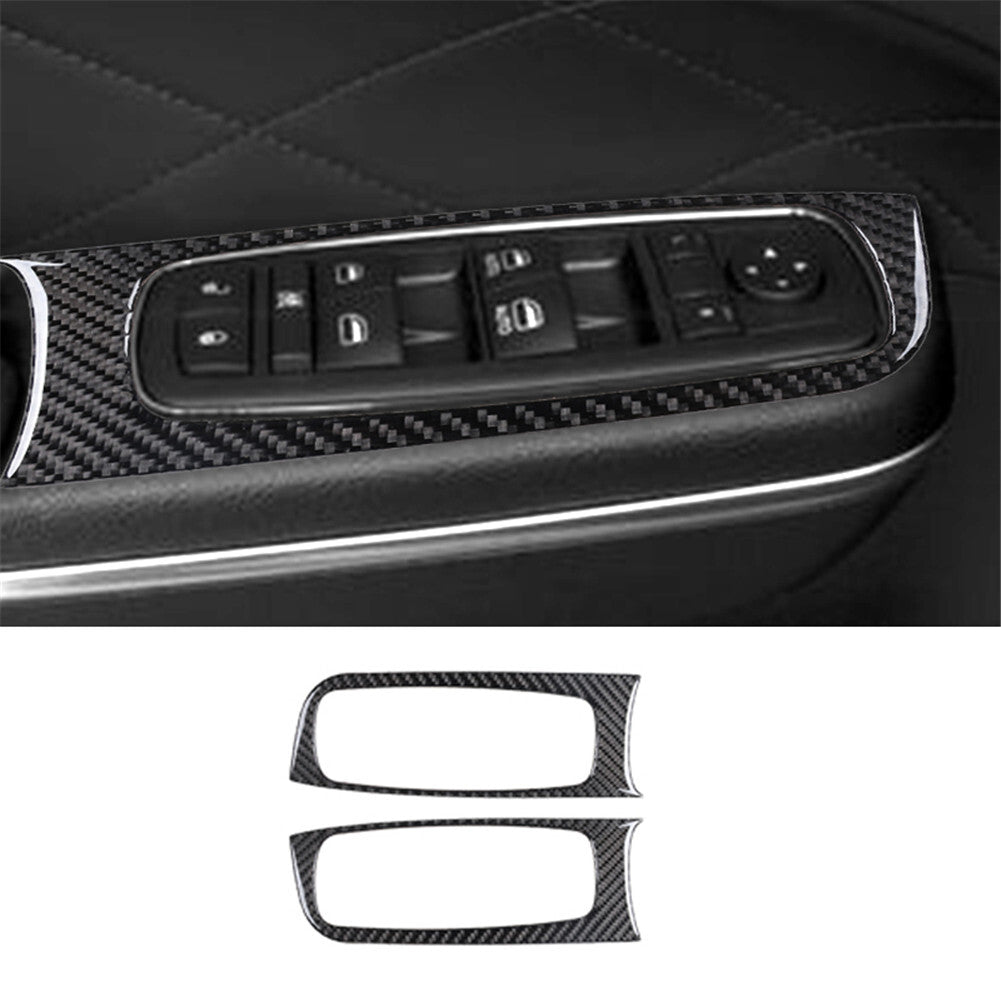 Front Window Lift Button Frame Panel Carbon Fiber for Chrysler 300 2015-2017