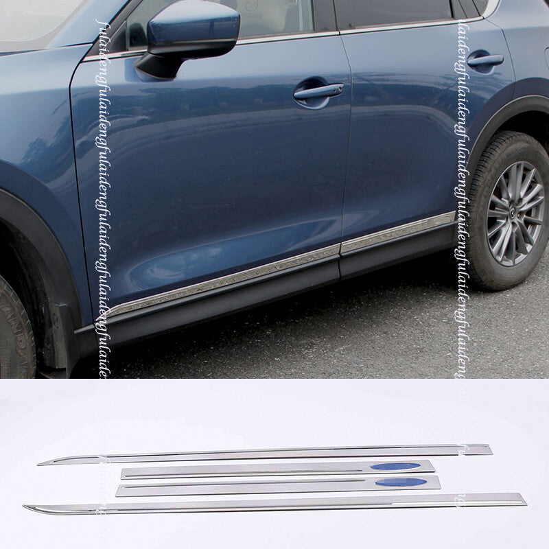 for Mazda CX-5 2017-2024 Chrome stainless Car Body Door Side Molding Cover Trim