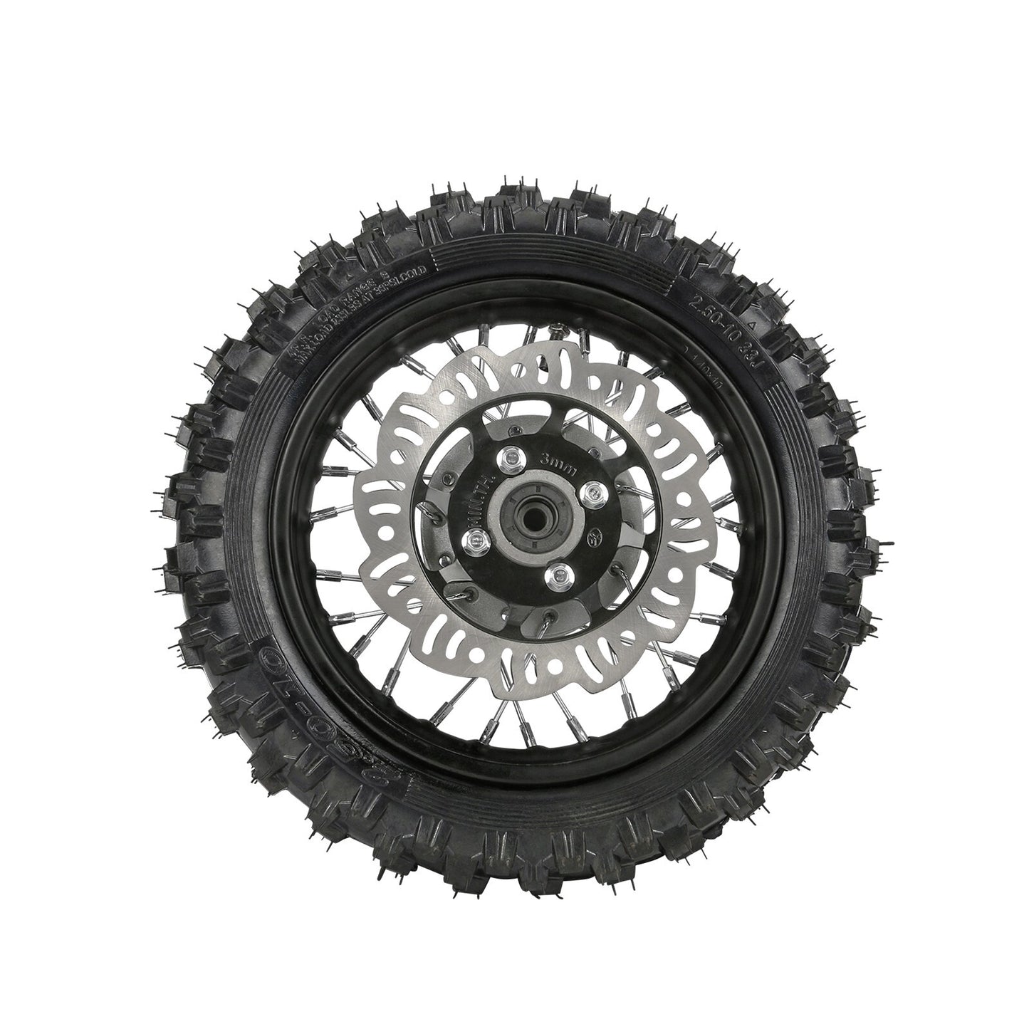 10-inch front wheel, 2.50-10 tire, rim, disc brakes, suitable for Dirt Pit bicycles, for Honda CRF50 Apollo