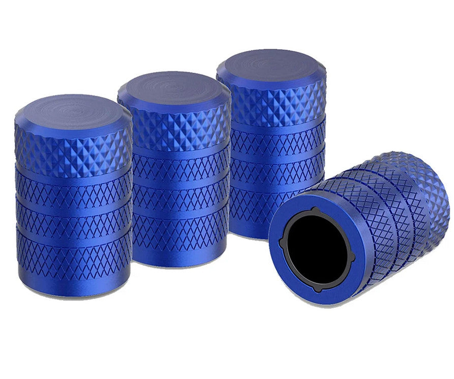 4-piece universal blue tire valve cover rod air dust cover for Chevrolet