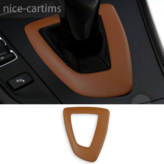 PU Leather Brown Car Gear Shift Cover for BMW 1 2 3 4 Series 3GT F30 F34 2013-19