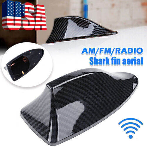 Carbon-Fiber Shark Fin Roof Antenna Car AUTO Aerial FM/AM Radio Signal Universal