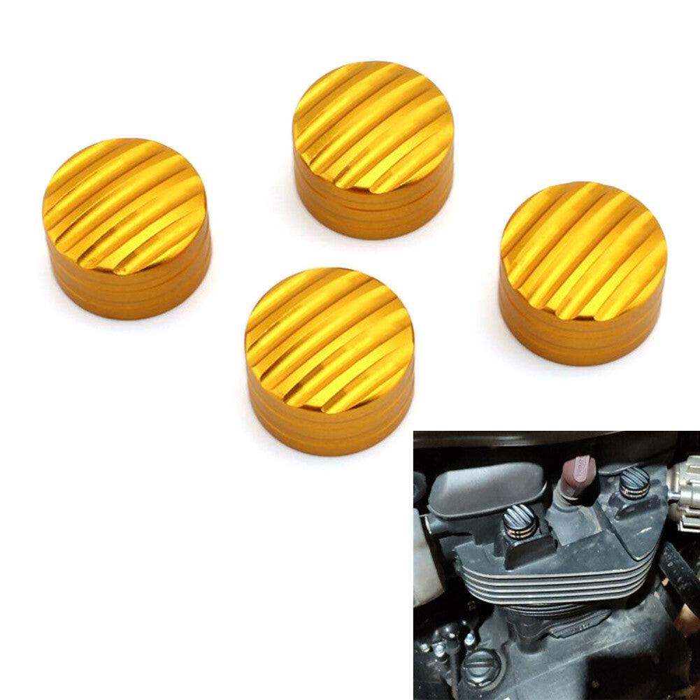 4¢ª Billet bearbeitete Kopfschrauben-Abdeckkappe f¨¹r T120 Thruxton Scrambler Gold