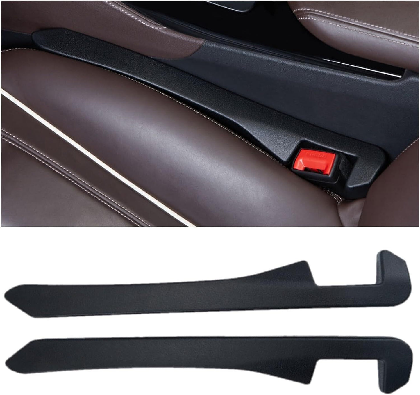 2pcs Black Car for Seat Gap Filler Car SUV Truck for Seat Blocker Catcher Fill The Space