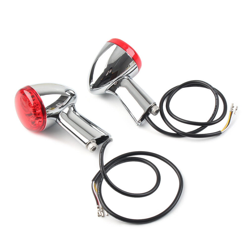 LED Rear Turn Signals Brake Light Fit for Harley Sportster XL 883 XL1200 Red Lens