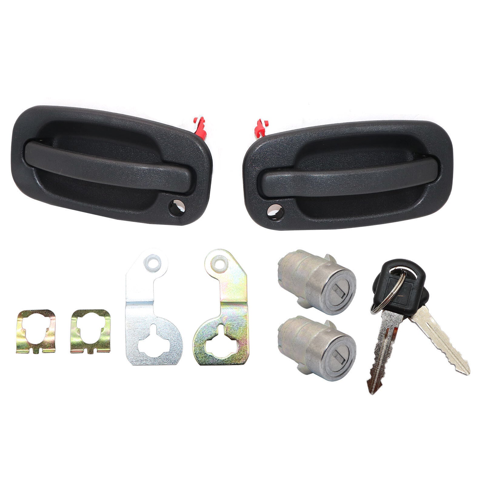Textured exterior door handle+door lock cylinder kit for silverado 2001-2006