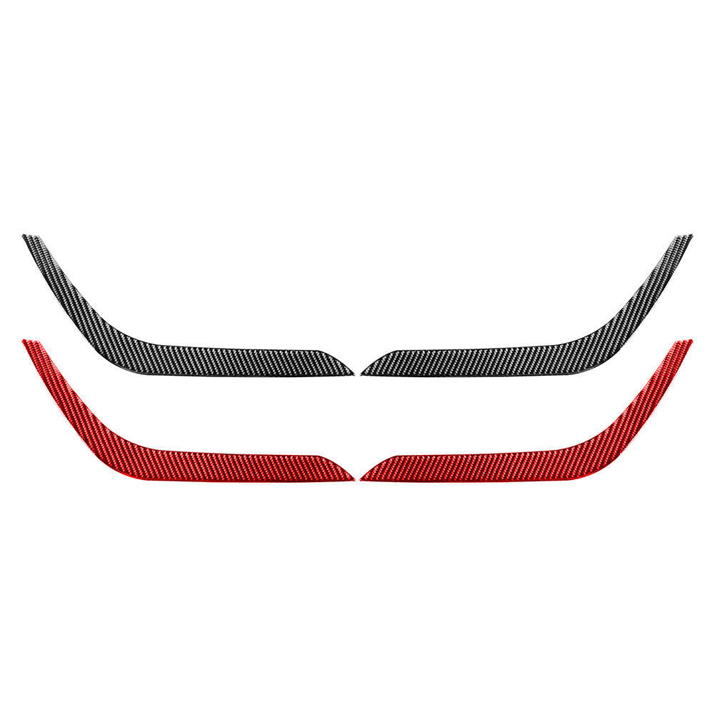 Headlight Eyelids Eyebrow Cover Trim Fit for Toyota Tundra 2014-21 Carbon Fiber Red