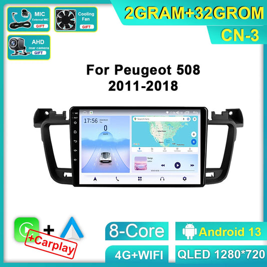 for Peugeot 508 508SW 2011-2018 Stereo Android Car Radio GPS Video Player Screen
