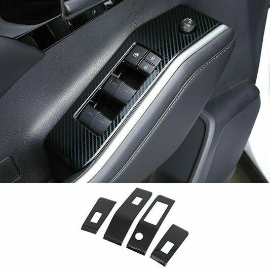 for Toyota Highlander 2020-2022 Carbon Fiber look Window Lift Panel Switch Cover