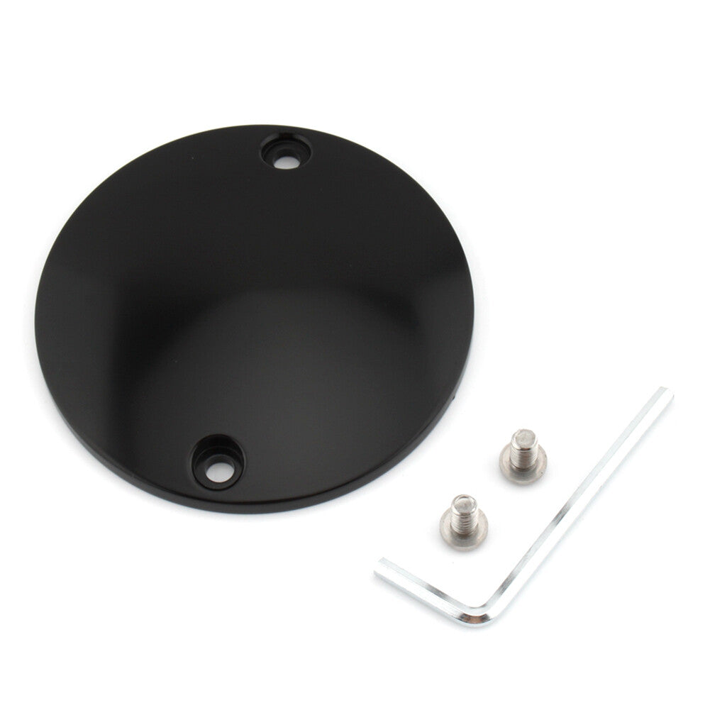 2 Hole Domed Point Timing Ignition Timer Cover Black for Harley Sportster Dyna