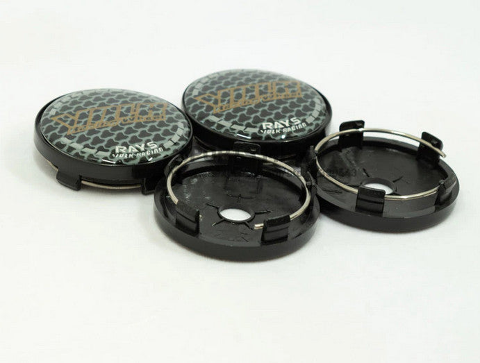 4x60mm Volk racing wheel center hubcap rim cap badge black