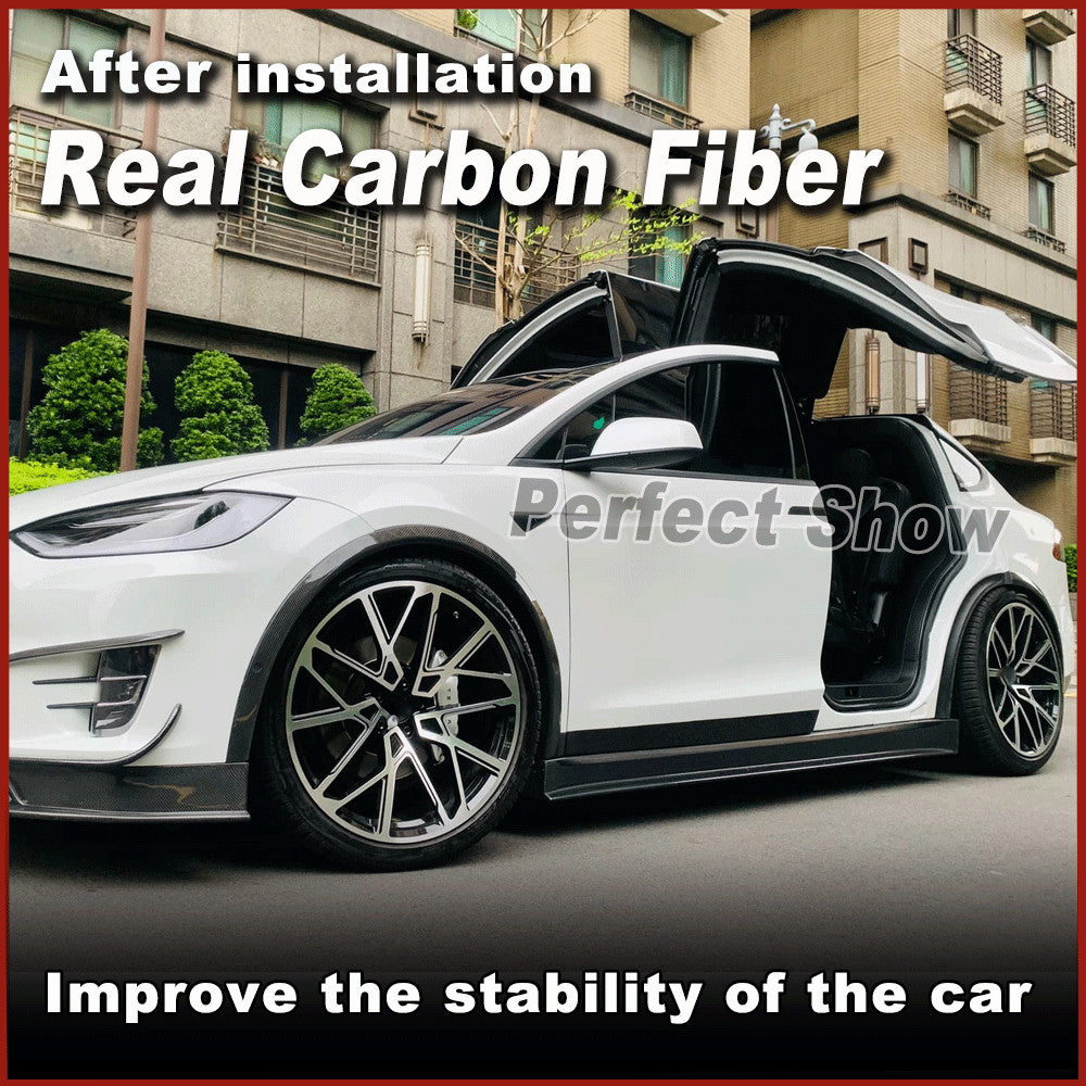 for Tesla Model X 2016-21 REAL Carbon Wheel Eyebrow Arch Trim Fender Flares 6PCS